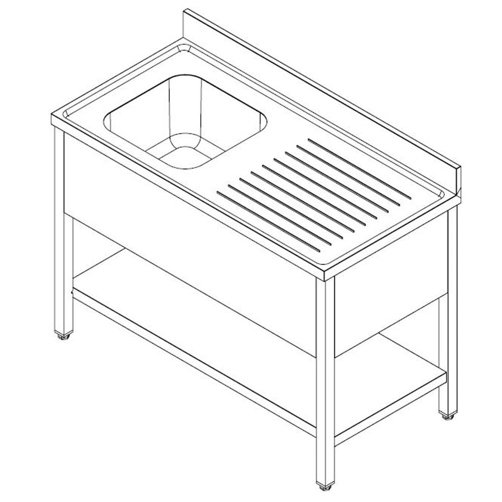700 Sink Unit Shelf Flat Packed 1 Left 1400