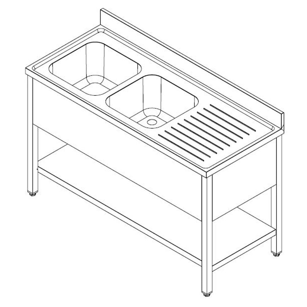700 Sink Unit Shelf Flat Packed 2 Left 1600