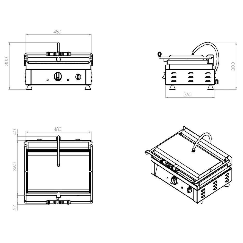 Contact Grill Grooved