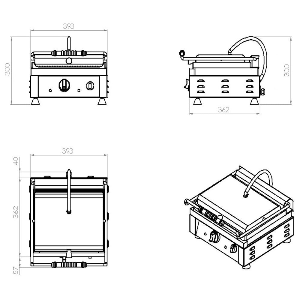 Contact Grill Grooved