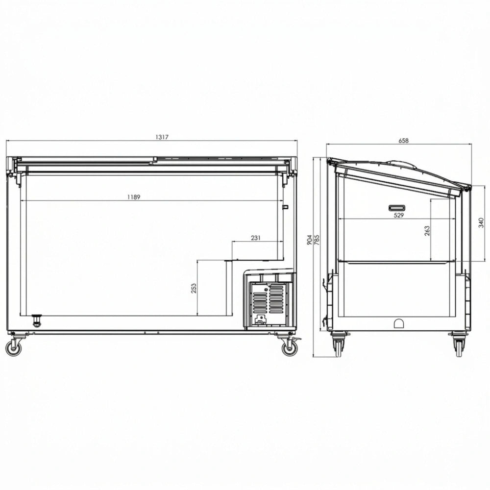 Chest Freezer Glass Cover 397L