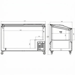 Chest Freezer Glass Cover 397L