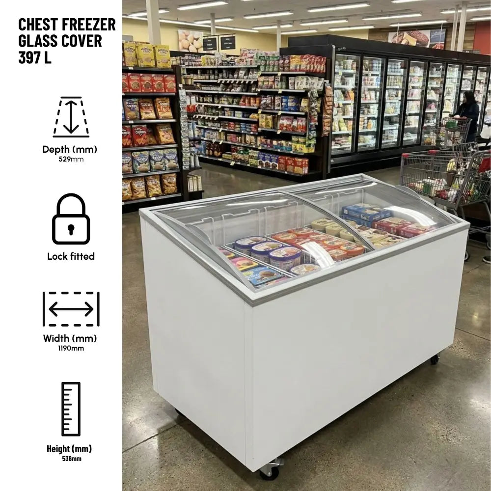 Chest Freezer Glass Cover 397L