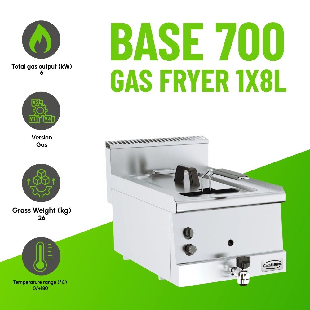 BASE 600 Countertop Gas Fryer 8L