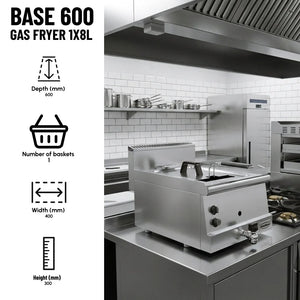 BASE 600 Countertop Gas Fryer 8L