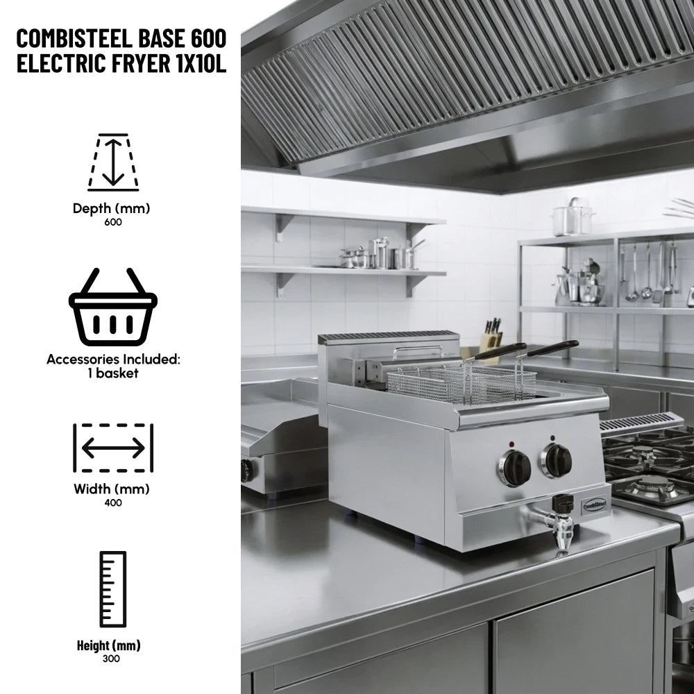 BASE 600 Countertop Electric Fryer 10L Tank