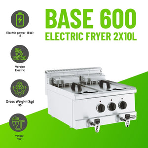 BASE 600 Twin Electric Fryer 2x10L