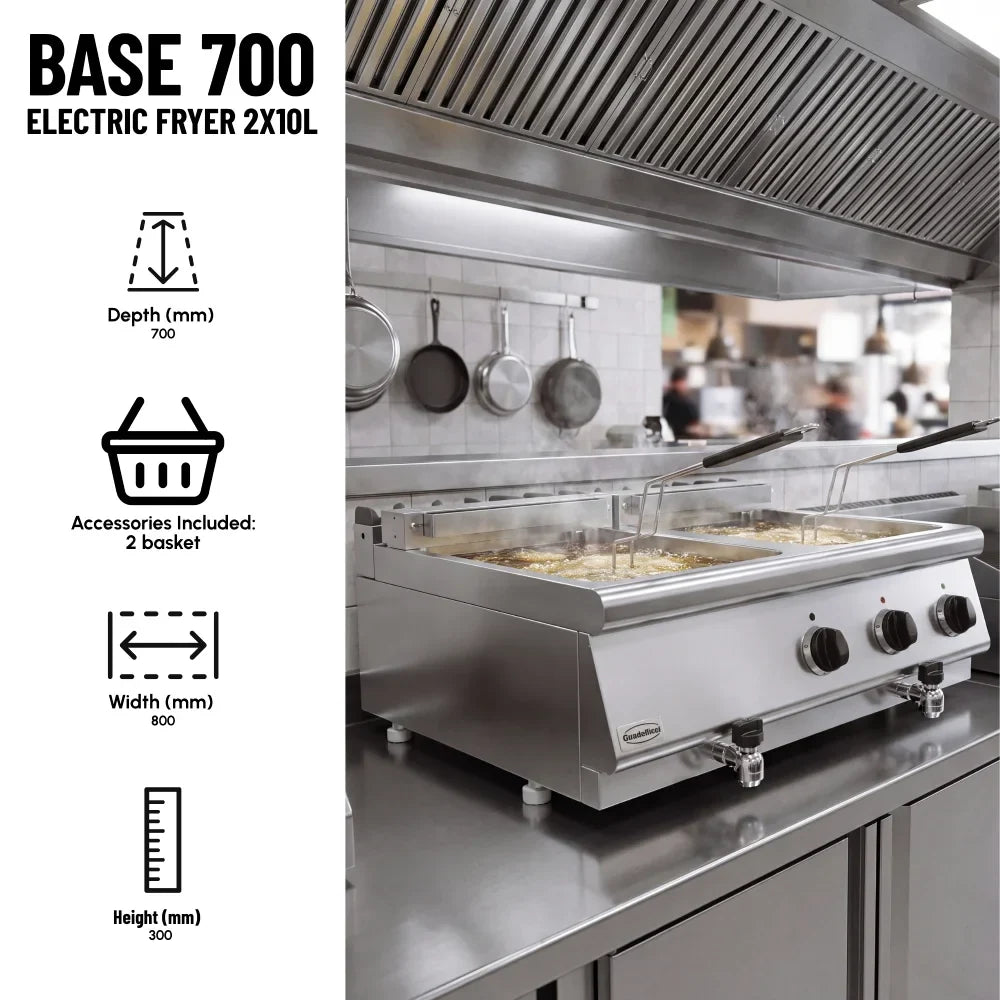BASE 700 Twin Electric Fryer 2x10L