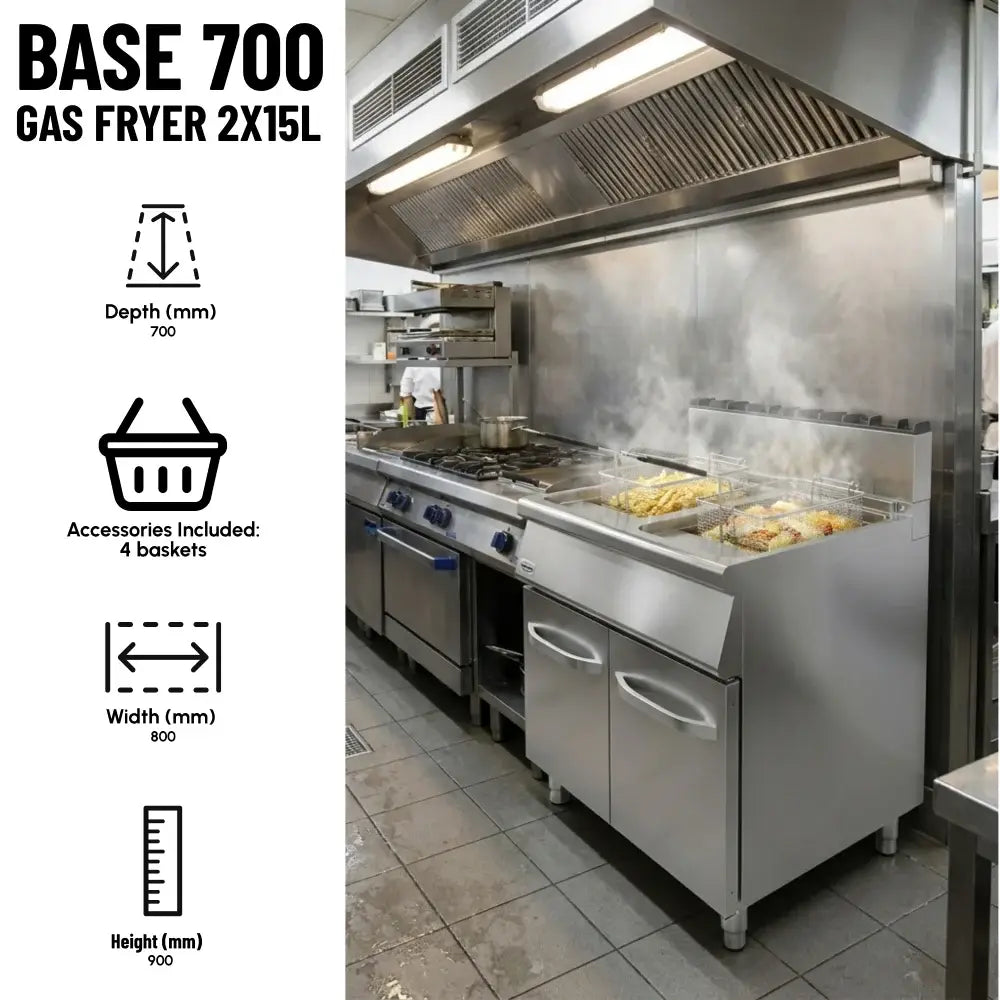 BASE 700 Gas Fryer 2x15L