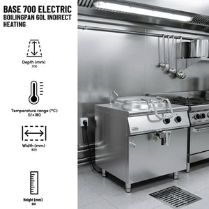 Base 700 Electric Boiling Pan 60L Indirect Heat