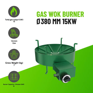 Gas Wok Burner 350mm 11kW