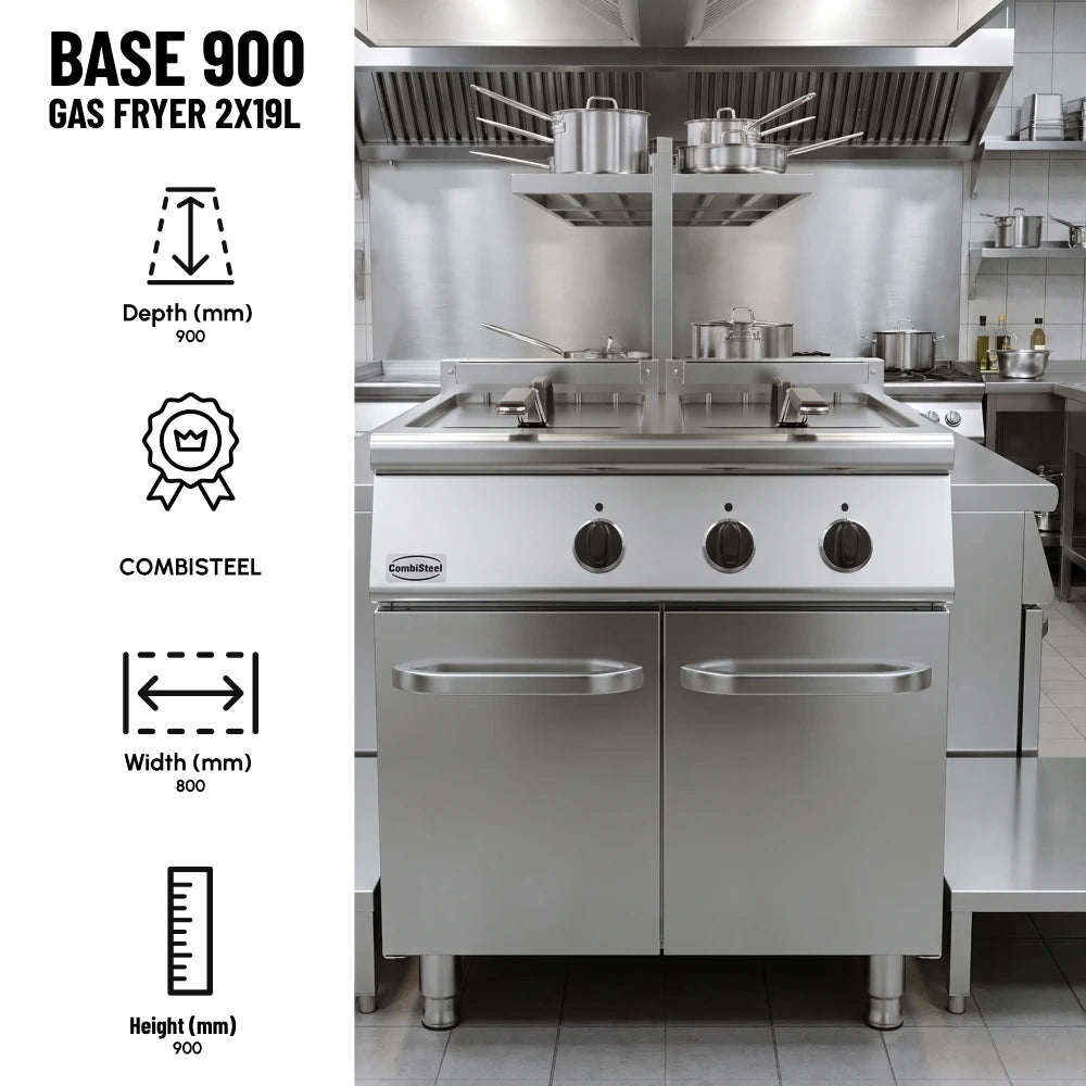 BASE 900 Gas Fryer 2x19L Heavy Duty