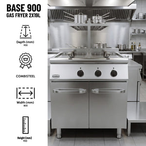 BASE 900 Gas Fryer 2x19L Heavy Duty