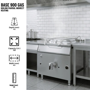 Base 900 Gas Boiling Pan 150L Indirect Heat