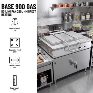 Base 900 Gas Boiling Pan 250L Indirect Heat
