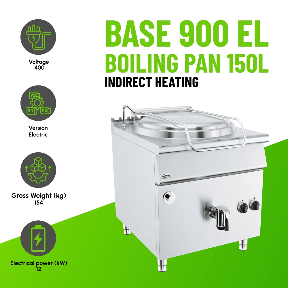 Base 900 Electric Boiling Pan 150L Indirect Heat