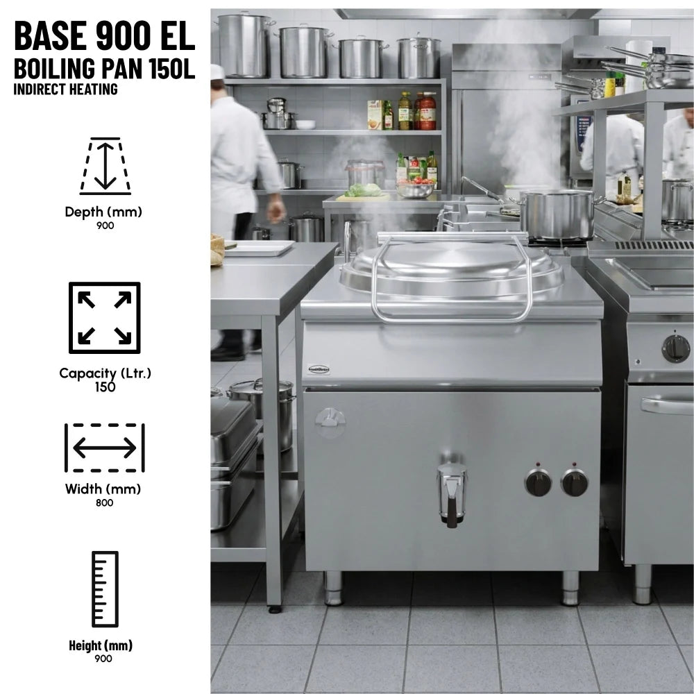 Base 900 Electric Boiling Pan 150L Indirect Heat