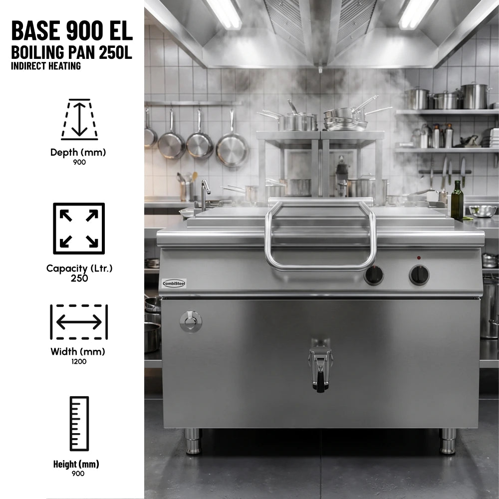 Base 900 Electric Boiling Pan 250L Indirect Heat