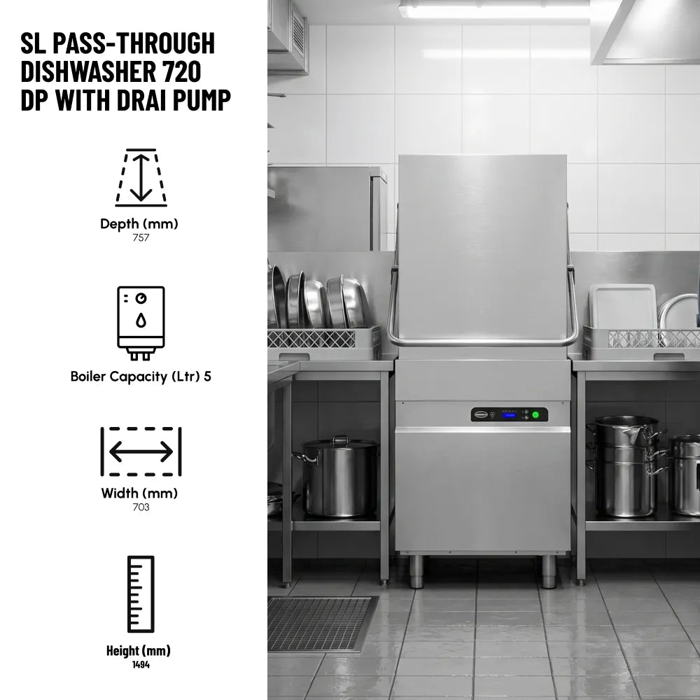 SL Pass-Through Dishwasher 720 DP (with Drain Pump)