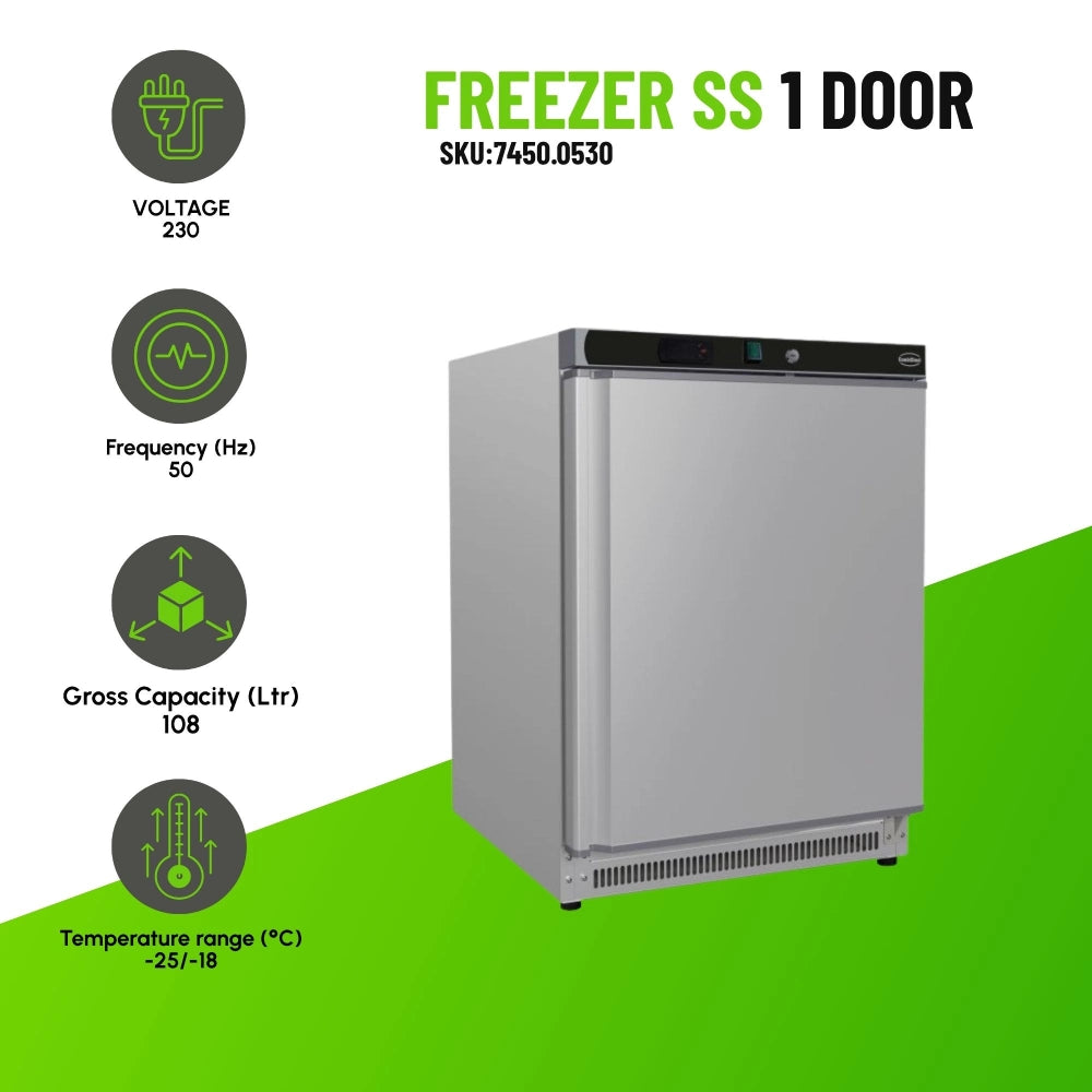 Refrigerator 1 Door Stainless-Steel 101L Tabletop