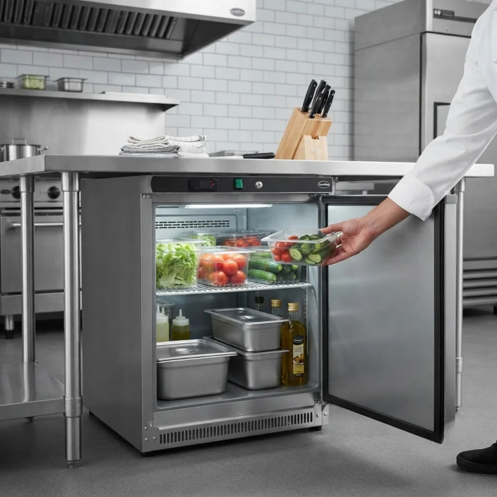 Refrigerator 1 Door Stainless-Steel 101L Tabletop