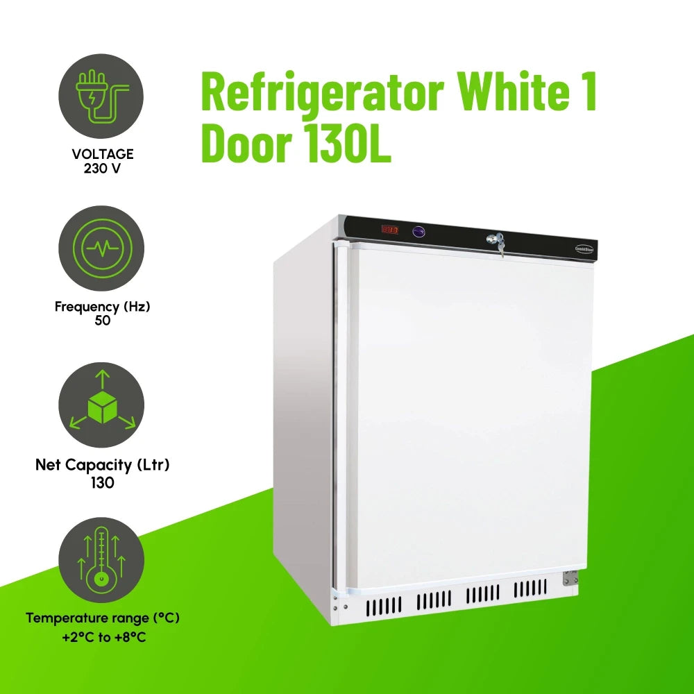White 1 Door 130L Solid Door Cabinet