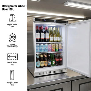 White 1 Door 130L Solid Door Cabinet