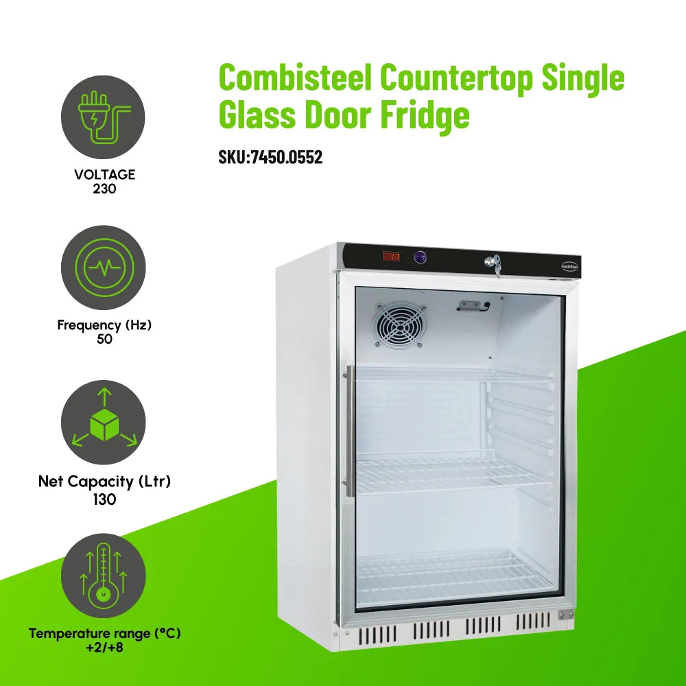 Refrigerator 1 Glass Door 130L