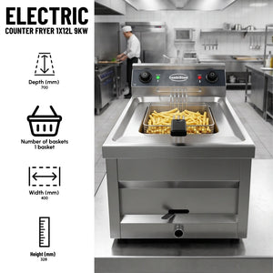 Electric Counter Fryer 12L 9kW