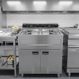 Electric Fryer 2x12L 2x9kW Twin Tank