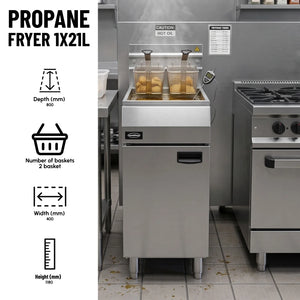 Propane Fryer 21L, 27kW Gas Power