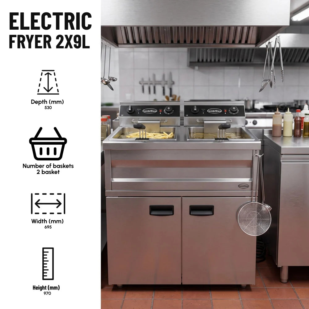 Electric Fryer 2x9L, Twin Tank