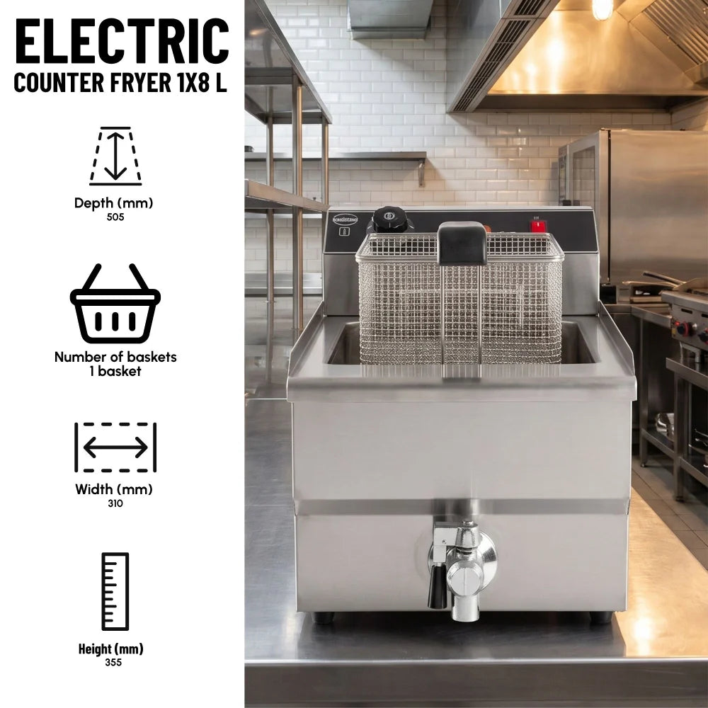 Electric Counter Fryer 1x8L