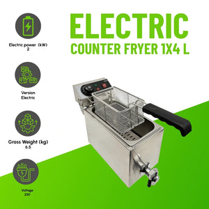 Electric Counter Fryer 1x4L Single Tank