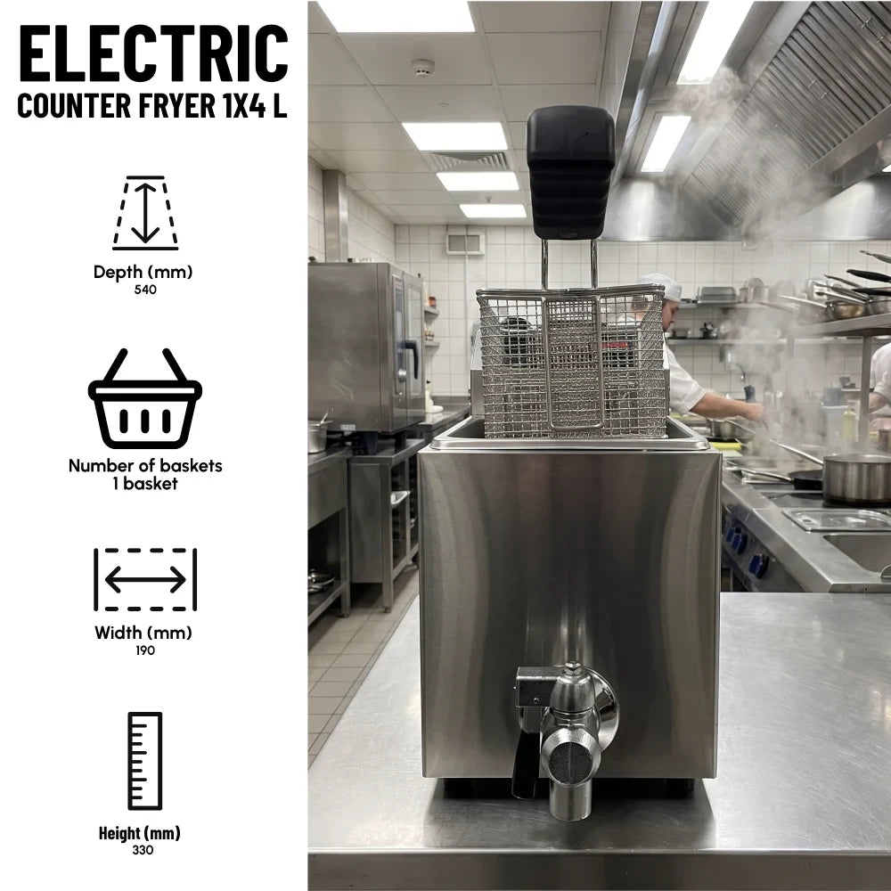 Electric Counter Fryer 1x4L Single Tank