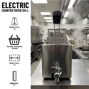 Electric Counter Fryer 1x4L Single Tank
