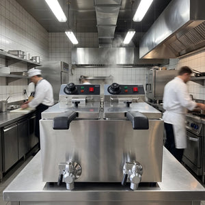 Electric Counter Fryer 2x4L Twin Tank