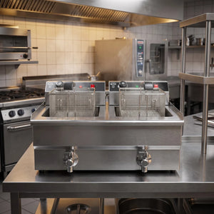 Electric Counter Fryer 2x8L Twin Tank