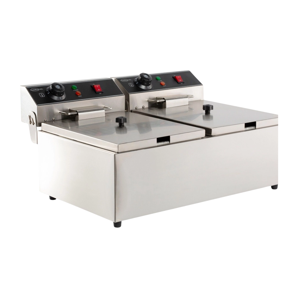 Electric Counter Fryer 2x6L Twin Tanks