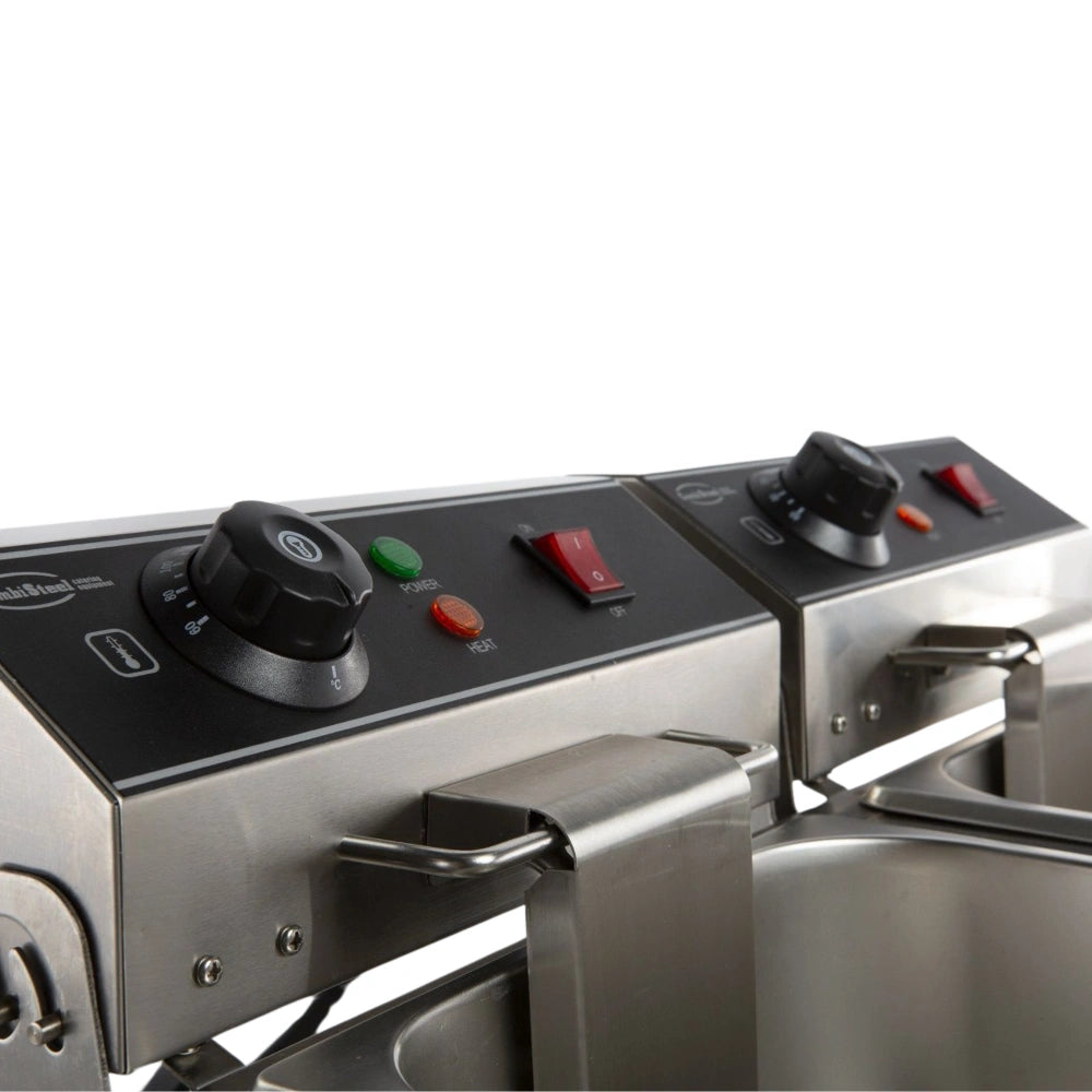 Electric Counter Fryer 2x6L Twin Tanks