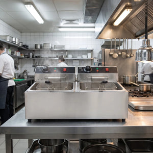 Electric Counter Fryer 2x6L Twin Tanks
