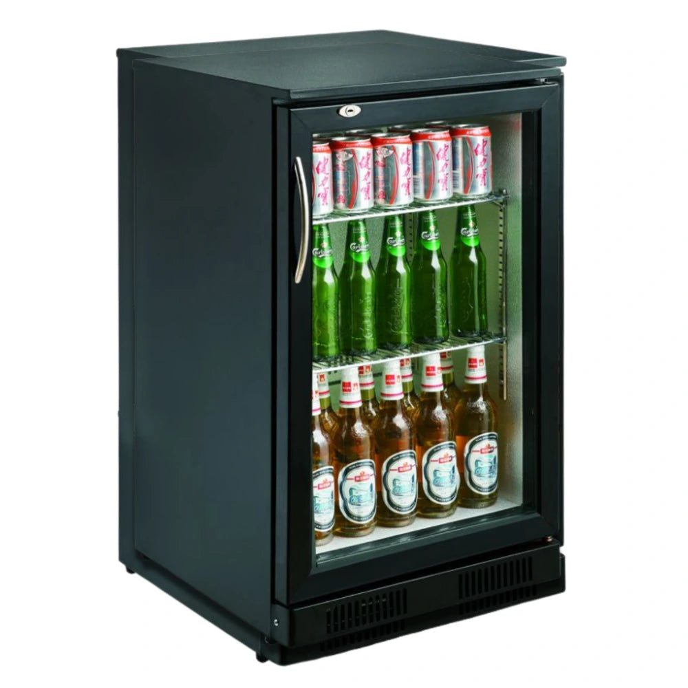 Black 1 Hinged Door Back Bar Cooler 500mm Wide