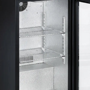 Black 1 Hinged Door Back Bar Cooler 500mm Wide