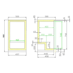 Black 1 Hinged Door Back Bar Cooler 500mm Wide