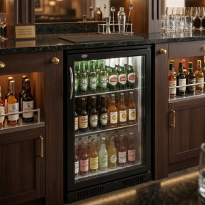 Black 1 Hinged Door Back Bar Cooler 500mm Wide