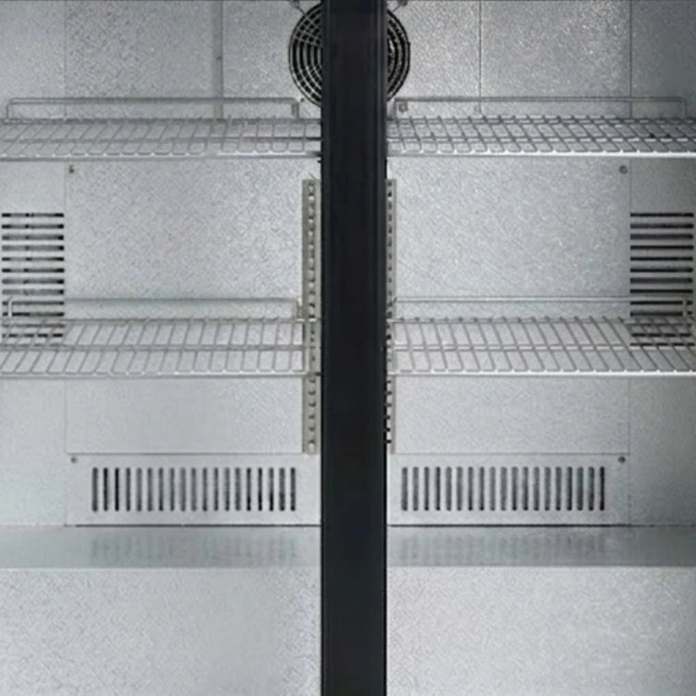 Black 2 Hinged Door Back Bar Cooler 198L