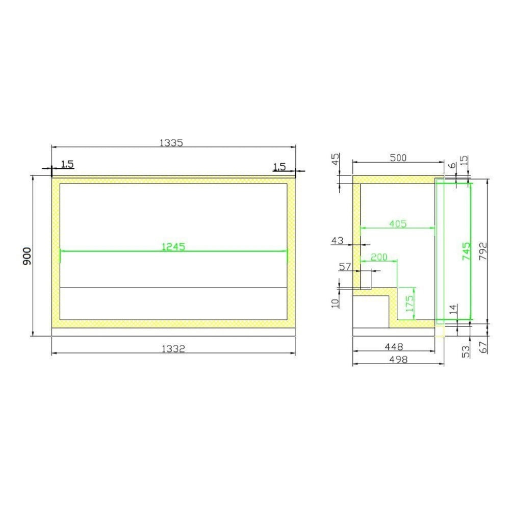 Black 3 Hinged Door Back Bar Cooler 298L