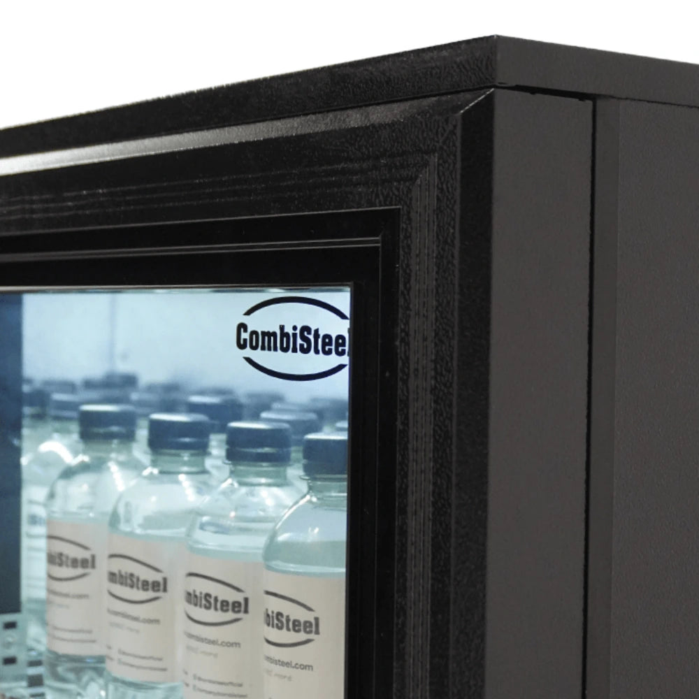 Black 2 Sliding Door Back Bar Cooler 198L