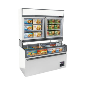 White 2-Door Wall-Mounted Display Freezer