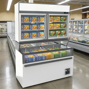 White 2-Door Wall-Mounted Display Freezer